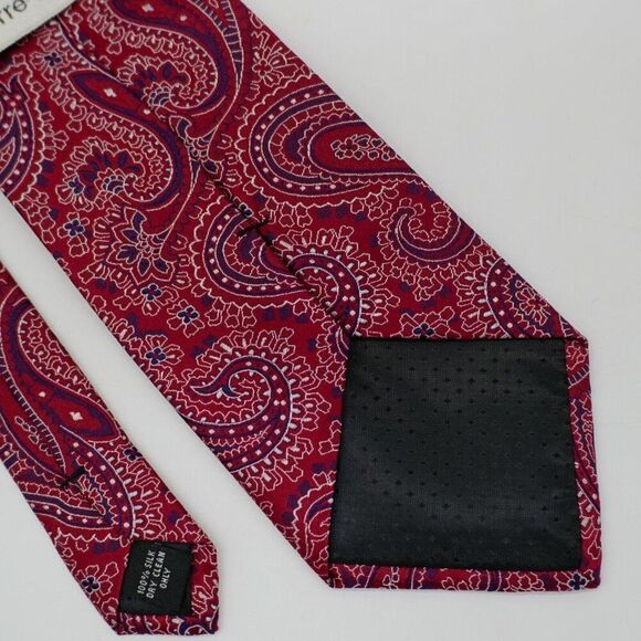 Pierre Cardin‎ Paisley Red Woven Silk Tie - Picture 5 of 6